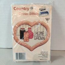 New Country Traditional Cross Stitch Kit 042232 Home Grown Jelly Jam Jar... - €8,47 EUR