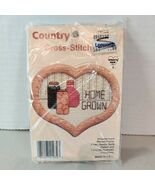 New Country Traditional Cross Stitch Kit 042232 Home Grown Jelly Jam Jar... - €8,47 EUR