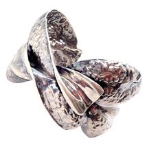 Rare! Vintage Mario Buccellati Silver Magnolia Leaf Branch Cuff Bracelet - $3,500.00