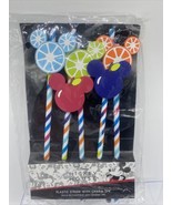 Disney Mickey Mouse Plastic Straws Charm Icon Fruit Reusable ~Combine Sh... - £2.74 GBP