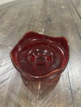 Viking Epic Art Glass Bowl 4 Peaks Red Amberina 6.5&quot; with Base - $464.39 MXN