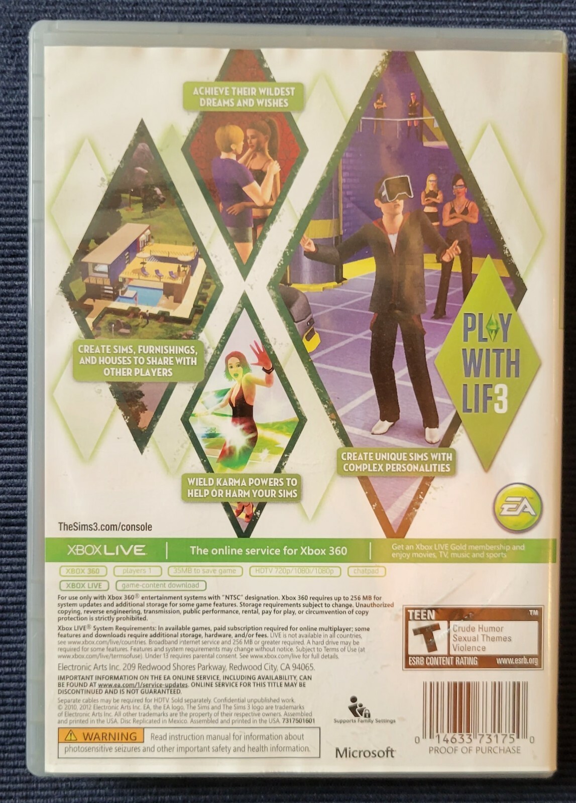 The Sims 3 (Microsoft Xbox 360, 2010) Video Game Item image 4
