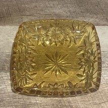 VTG Candy Ashtray /  Trinket Dish Hazel Atlas Prism Square Bowl Amber 19... - $8.90