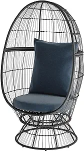 Hanover Ava Wicker Egg Chair, Indoor Outdoor Lounger for Patio, Backyard, Living - £810.04 GBP