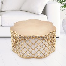 SPI Home Honeycomb Pattern Metallic Gold Metal End Table - £390.82 GBP