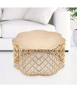 SPI Home Honeycomb Pattern Metallic Gold Metal End Table - £390.56 GBP