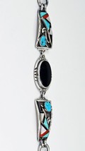 Vicki Orr Vintage Onyx, Kingman Turquoise, &amp; Inlay Watch Bracelet - £315.01 GBP