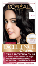 L&#39;Oreal Excellence Creme 1 Black *Twin Pack* - £10.27 GBP