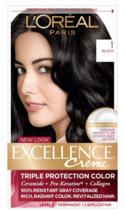 L'Oreal Excellence Creme 1 Black *Twin Pack* - £10.37 GBP