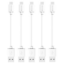 Short Micro Usb Cable, 5-Pack 7-Inch Short Micro Usb To Usb 2.0 Charging Cables  - £11.76 GBP