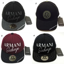 ARMANI EXCHANGE NEW MEN&#39;S CAP/HAT ADJUSTABLE LEATHER STRAP NWT WOOL BLEN... - £36.73 GBP