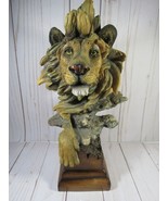 Lion Figurine Cast Resin Well Made &amp; Realistic Features 12&quot; Tall &amp; 6&quot; Wide. - £9.38 GBP