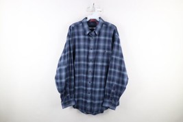 Vtg Streetwear Mens Large Flannel Collared Long Sleeve Button Down Shirt Plaid - £26.00 GBP