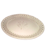 Homer Laughlin Golden Wheat Platter Fleur de lis USA Gold 13&quot; Oval White... - $19.75