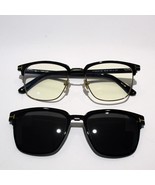 Tom Ford TF5683-B 001 Eyeglasses Men's Square Black & Gold Frame w/ Clip-On 145m - $341.55