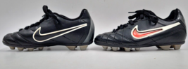 Nike Rio Tempo Soccer Cleats Child Size 11C Black Leather 524396-010 Lace Up Low - $17.00