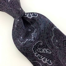 Sean John Tie Black Gray Paisley Brocade Art Nouveau Silk Necktie I15-300 New - £19.45 GBP