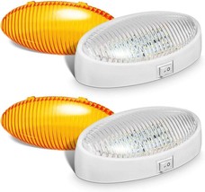 Partsam 2Pcs Oval LED RV Exterior Porch Utility Light w/On-off Switch 12v - $37.57