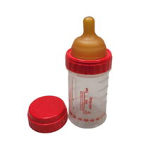 Playtex Round Top Slow Flow Nipple Nurser Drop In Baby Bottle 4 oz Red Vtg - £41.99 GBP