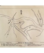 Battle Middle Creek Map 1881 Civil War Garfield Wood Engraving Victorian... - $39.99
