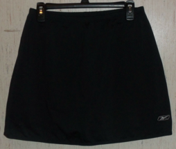 Excellent Womens Reebok Play Dry Black Pull On Knit Skort Size L - £20.09 GBP