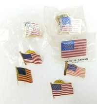 Pins Bubble Acrylic Metal 9-11 Yellow Ribbon American Flag Vintage Set of 7  - £7.53 GBP
