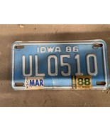 Iowa 1986 Motorcycle License Plate Harley Davidson Honda Kawasaki Triump... - $431.17 MXN
