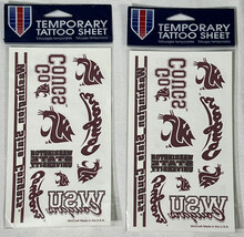 2 Packs Washington State University Cougars Temporary Tattoo Sheet - £11.77 GBP