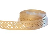 Beige Gold Satin Ribbon Diamond Cut-out Scroll Design Less Than 50 yd Ki... - $19.79
