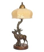 Art Deco Lamp Desk " Deer Hunter " Table Lamp 1930er Light - $317.64