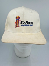 Six Flags New England Strapback Hat Adjustable Baseball Cap White Zkapz READ - £6.87 GBP