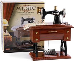 Vintage Sewing Machine Jewelry Clockwork Music Boxes for Home Desk Decor... - £19.66 GBP