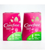 Carefree Thong Panty Liners With Stay Put Wings 49 Per Box Lot Of 2 - £12.94 GBP