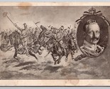 Ritratto Di Kaiser Wilhelm II IN Battle Germania Unp DB Cartolina K10 - $10.20