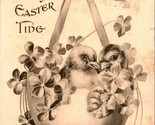 Vtg Postcard 1910 Victorian Easter - Happy Easter Tide w Chicks in Hangi... - £3.07 GBP