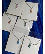 Awareness ribbon necklace, awareness ribbon jewelry, cancer awareness je... - £11.81 GBP