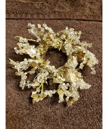 Christmas Ornament or Napkin Ring Grapevine Wreath Embellished Snow Ice Beads - $3.96