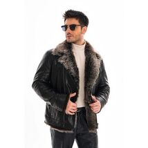 Vinci The Cortina Black Shearling Leather Men Jacket image 3