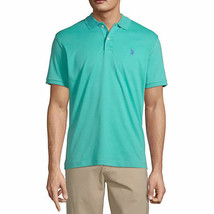 U.S. POLO ASSN. Men&#39;s Luxury Feel Short Sleeve Polo Shirt MEDIUM Pool Green - $32.92