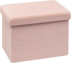 B Fsobeiialeo Storage Ottoman Cube Small Sherpa Ottoman Foot Rest, Foldable - $37.98