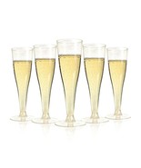 200 Pack Champagne Flutes Plastic, 4.5 Oz Gold Glitter Plastic Champagne... - $76.99