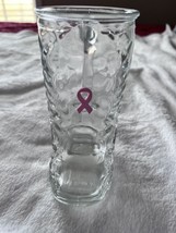 Anchor Hocking Mexico Glass Cowboy Boot Mug 6.5” With Breast Cancer Awar... - $9.74
