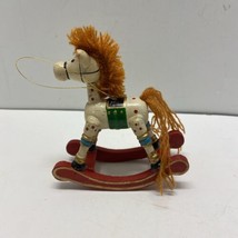 Rocking Horse Christmas Ornaments 3.5 inch Hanging Vintage Cream - $6.88