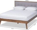 Baxton Studio Beds (Platform), King, Light Grey/Walnut - $768.99