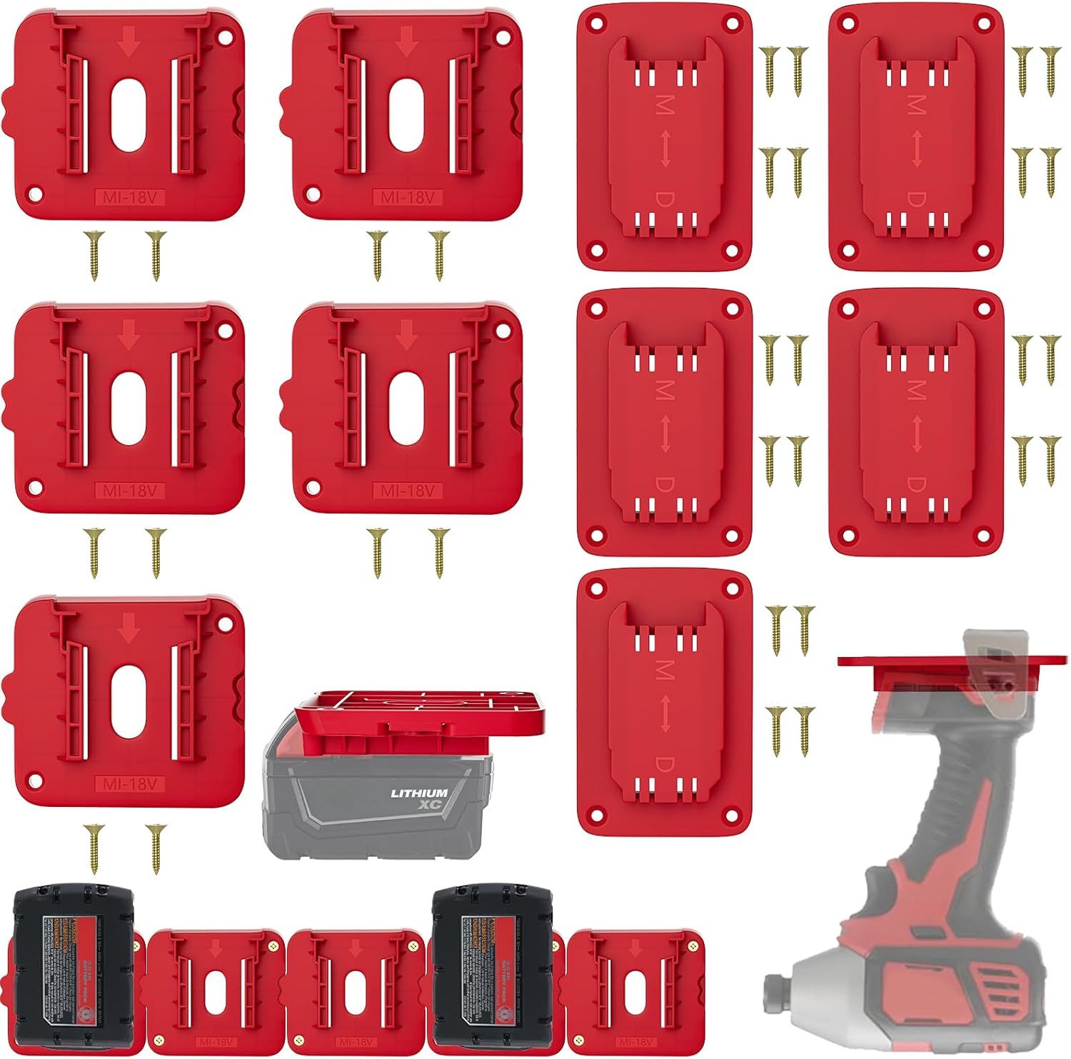 Battery Holder Tool Holder, 5 Packs Battery Holder For Milwaukee M18 18V - $29.93