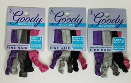 Goody Ribbon Elastics Hair Ties Ponytailers 5 pc Lot of 3 #04135 - £7.85 GBP