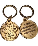 Cat Mom - A True Friend Leaves Paw Prints On Your Heart Keychain Paw Pri... - £4.74 GBP