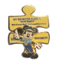 Disney Cast Member Diversity 2006 Mickey My Behavior Flag Yellow Security  Pin - £44.13 GBP