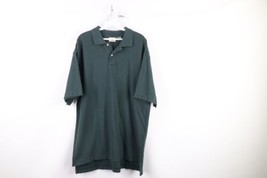 Vintage 90s LL Bean Mens Large Faded Blank Collared Golf Polo Shirt Hunter Green - £27.14 GBP