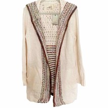 Anthropologie Angel of  the North Rainbow Ombre Stitch Cream Hooded Cardigan NWT - £52.25 GBP